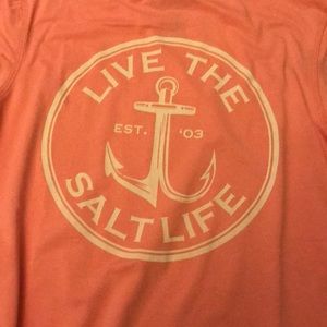 Salt life long sleeve coral shirt